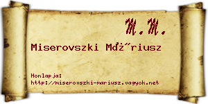 Miserovszki Máriusz névjegykártya